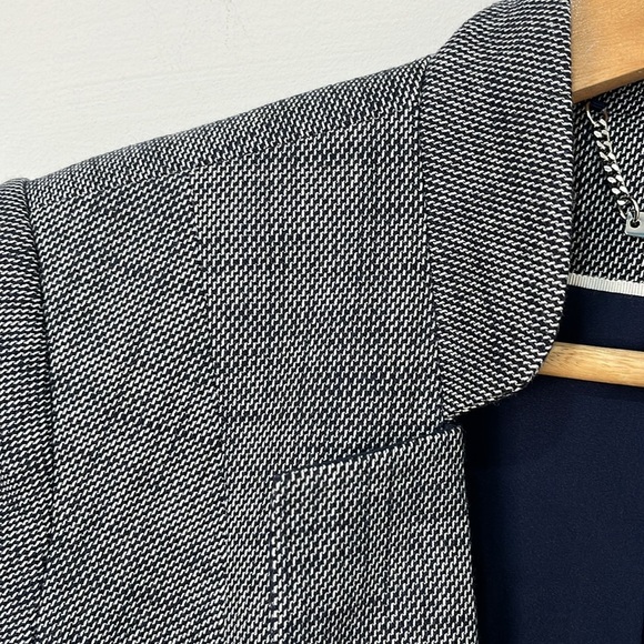 White House Black Market Women's Blazer Size 10 Blue White Office Business - Picture 4 of 15